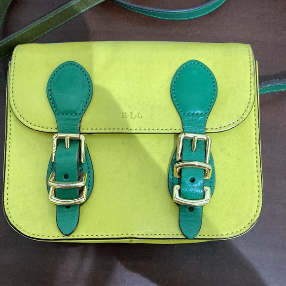 Ralph Lauren Yellow and Green Crossbody Purse - Picture 2 of 4
